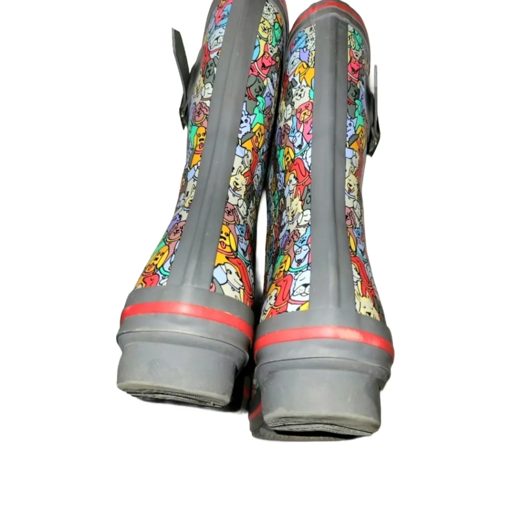 Skechers Bob's Rain Check April Showers Dog Print Waterproof Rain Boots Size 6